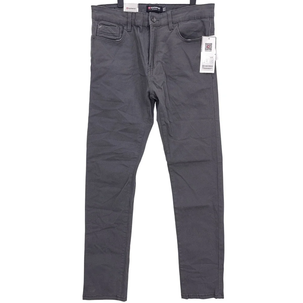 Southpole Dark Grey Skinny Pants 34x32 Active Flex 4-Way Stretch Low Rise